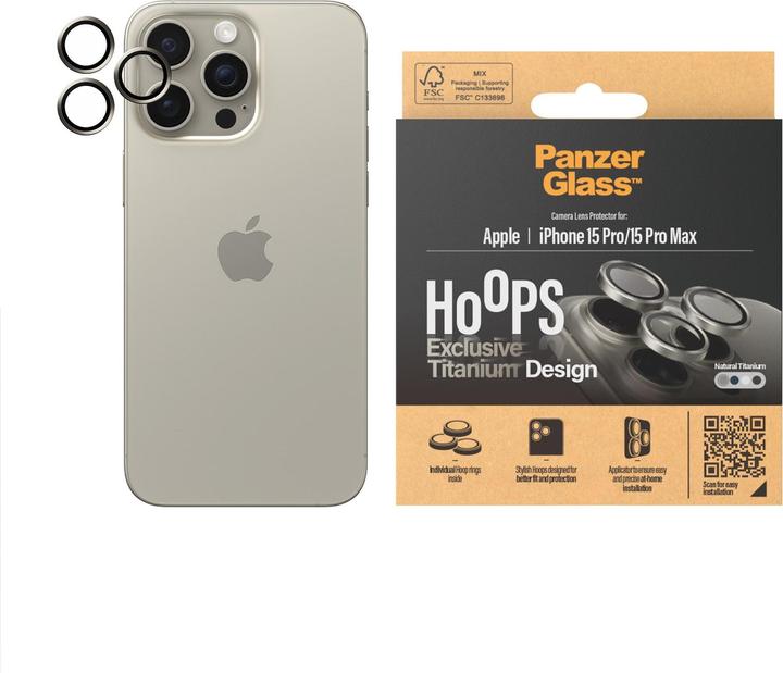 Image du produit PanzerGlass Hoops Camera Lens Protector (1 pièce(s), Apple iPhone 15 Pro, Apple iPhone 15 Pro Max)