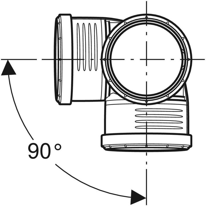 Produktbild Geberit Silent-PP Eckabzweig 87,5Grad, mit Muffen DN100/100/100