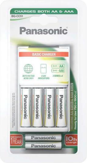 Immagine prodotto Panasonic Caricabatterie di base BQ-CC51 (6 pz., AA, AAA, Batteria + Caricabatterie)