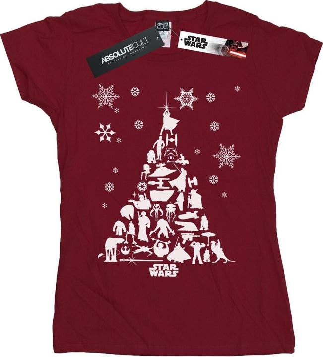 Actual product image Star Wars Womens/Ladies Christmas Tree Cotton T-Shirt (XL)