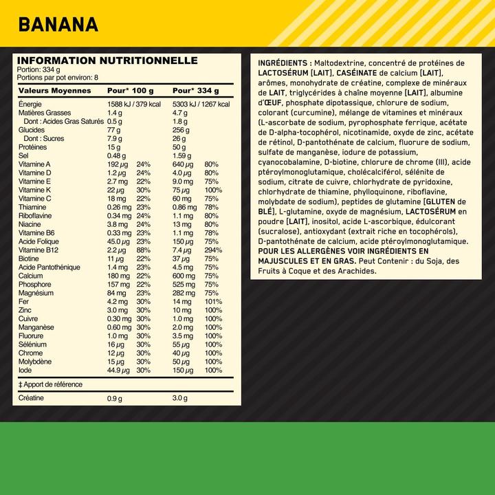Produktbild Optimum Nutrition Serious Mass (Banane, 1 Stk., 2722 g)