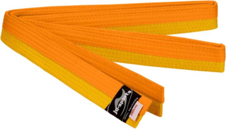 Actual product image Ju-Sports Budo belt yellow/orange (half/half)