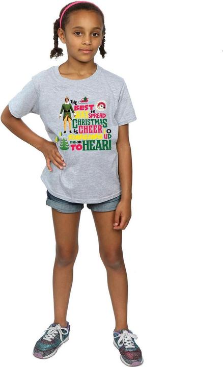 Actual product image Elf Girls Christmas Cheer Cotton T-Shirt (128)