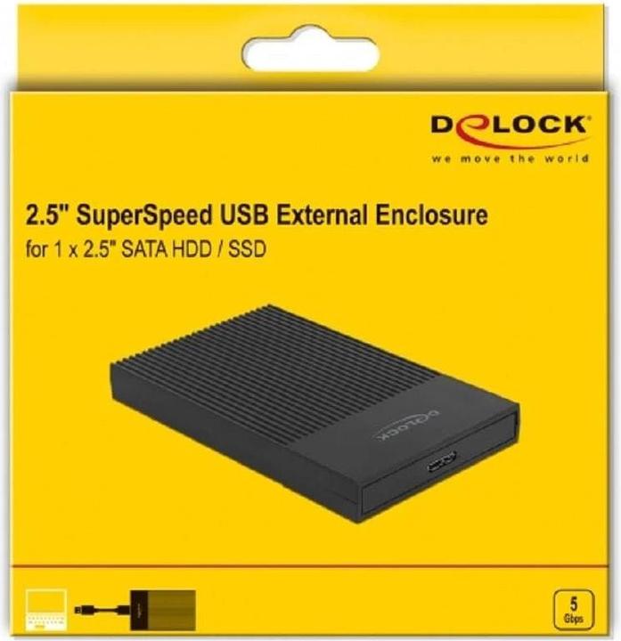 Produktbild Delock Externes Gehäuse USB 3.0 - SATA HDD / SSD 2.5 bis 9.5mm (2.5")