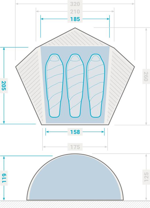 Image du produit Simond Trek 900 3P (Tente igloo, 2.70 kg, 3 personnes)