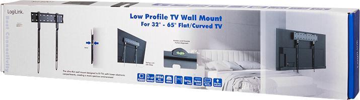 Immagine prodotto LogiLink Kit di montaggio (piastra a muro, 2 staffe di montaggio) per TV LCD / TV LCD curvo (stretto) (Muro, 65", 40 kg)