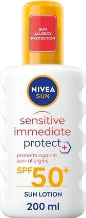Actual product image NIVEA Sun Sensitive Protect Sun-Allergy Spray SPF50 - Sunscreen for the body 200ml (Sun spray, SPF 50, 200 ml)