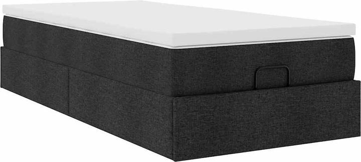 Image du produit VidaXL Ottoman-lit avec matelas Noir 140x200 cm Tissu (140 x 200)