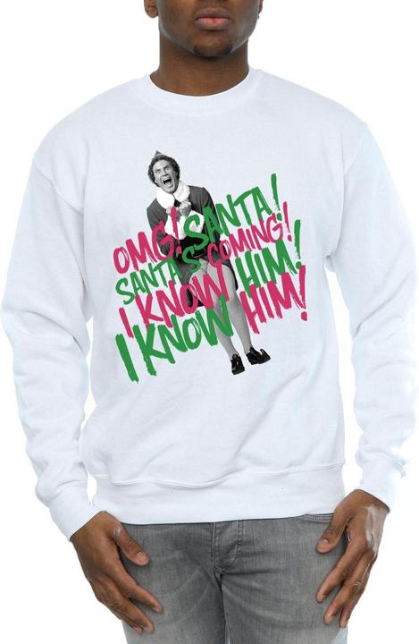 Actual product image Elf Mens Santa's Coming Sweatshirt (S)