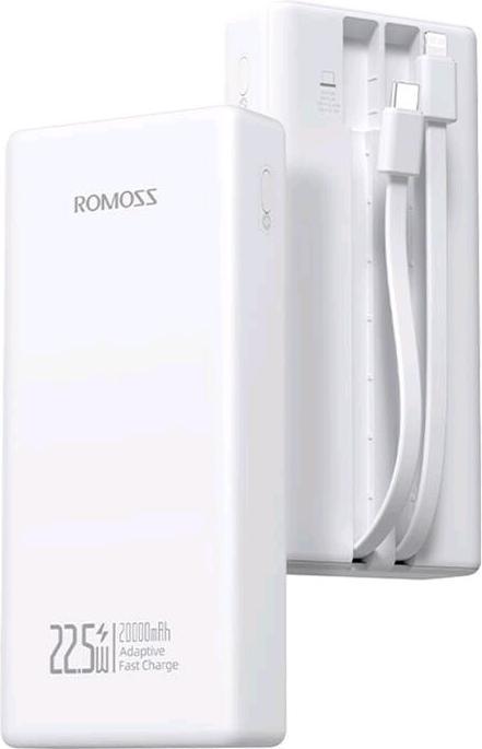 Actual product image Romoss Powerbank PRC20 20000mAh 22.5W (white) (20000 mAh, 22.50 W, 74 Wh)