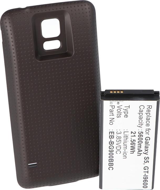 Produktbild AccuCell Akku für Samsung Galaxy S5 mit Zusatzdeckel schwarz