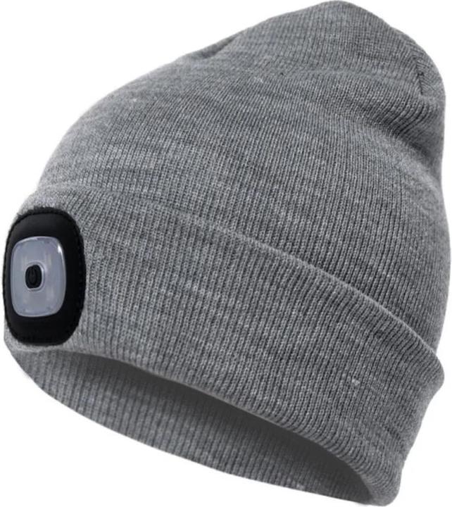 Actual product image Out of the blue Beanie hat with LED light universal size grey
