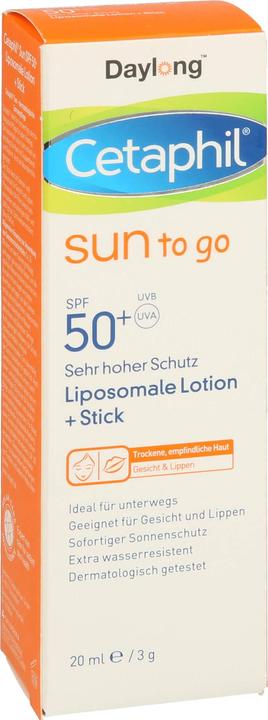 Produktbild Daylong Cetaphil Sun to go liposomale Lotion + Stick SPF 50+, 20 ml Lösung (Sonnenlotion, SPF 50+, 20 ml)