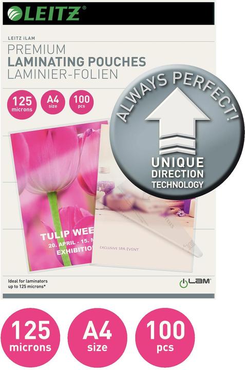 Produktbild Leitz Laminierfolie (A4, 100 Stück, 125 µm)