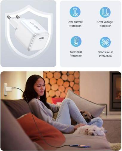 Productafbeelding Ugreen Nexode Mini 30W PD GaN Tech Charger Wit (30 W)