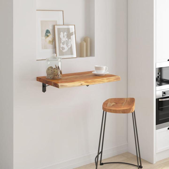 Produktbild VidaXL Wandregal Rechteckig Baumkante Hängeregal Büro Regal Massivholz Akazie (60 x 40 x 2,5 cm)