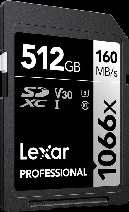 Actual product image Lexar PRO 1066X SDXC U3 (V30) UHS-II R160/W120 512GB (512 GB, SDXC, U3, UHS-I)