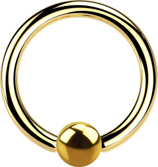 Produktbild Star Piercing Ball Closure Ring vergoldet (ohne Messing, Chirurgenstahl 316L)