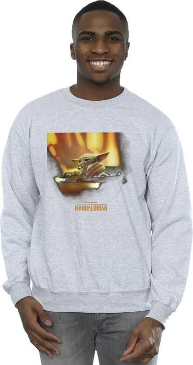 Actual product image Star Wars Mens The Mandalorian Grogu Painted Sweatshirt (M)