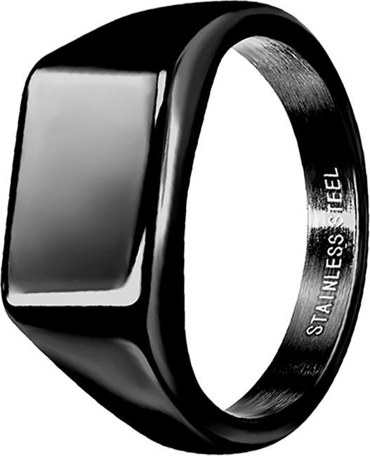 Image du produit Star Piercing Bague noire carrée plate (Acier chirurgical 316L, sans laiton)