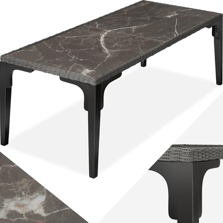 Immagine prodotto tectake Tavolo in rattan Foggia (196 cm)