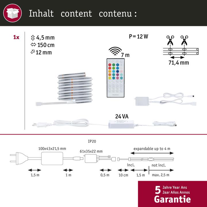 Immagine prodotto Paulmann MaxLED 500 Stripe Set (Multicolore, 150 cm, Interno)