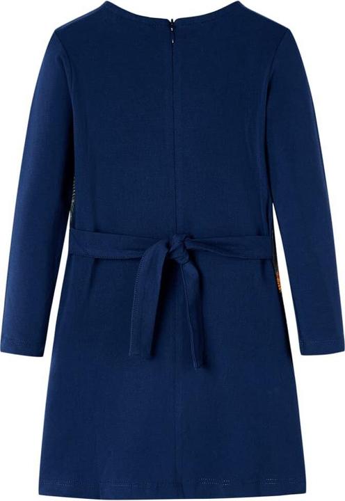 Actual product image VidaXL Children's dress with long sleeves navy blue 116,Material of the (116)