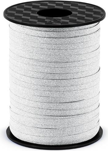Partydeco Plastic ribbon, silver, 5mm/225m (1 pkt / 1 pc.)