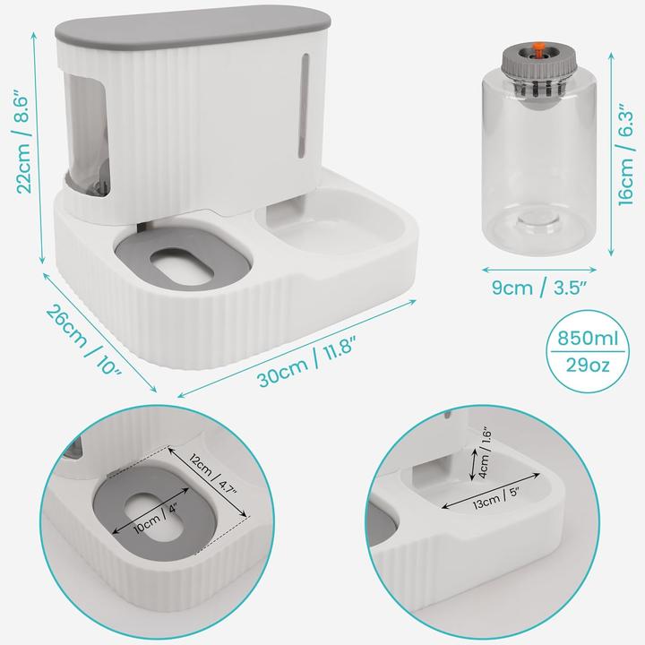 Actual product image Belle Vous 2-in-1 Schwerkraft Wasserspender und Futterautomat (0.85 l)