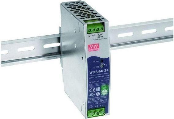 Actual product image MeanWell Power supply unit for DIN rail, 89%, 24V, 2.5A, 60W, adjustable
