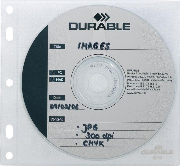 Image du produit Durable CD/DVD COVER Pocket (CD, Plaques)