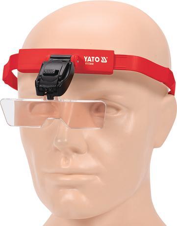 Produktbild Yato Profi Kopfband-Lupe mit Beleuchtung | Vergrösserung 1x/1,5/2x/2,5x/3,5x