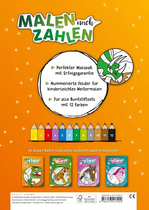 Produktbild Ravensburger Malen nach Zahlen: Dinosaurier