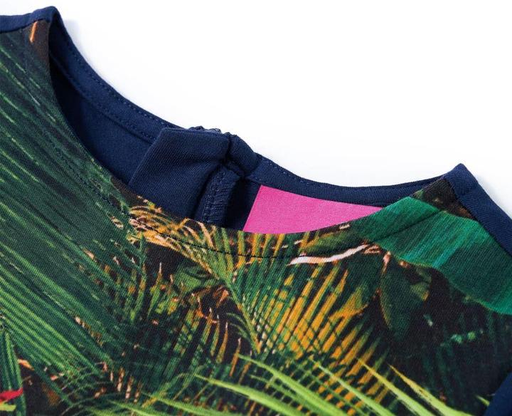 Actual product image VidaXL Children's dress with long sleeves navy blue 104,Material of the (104)