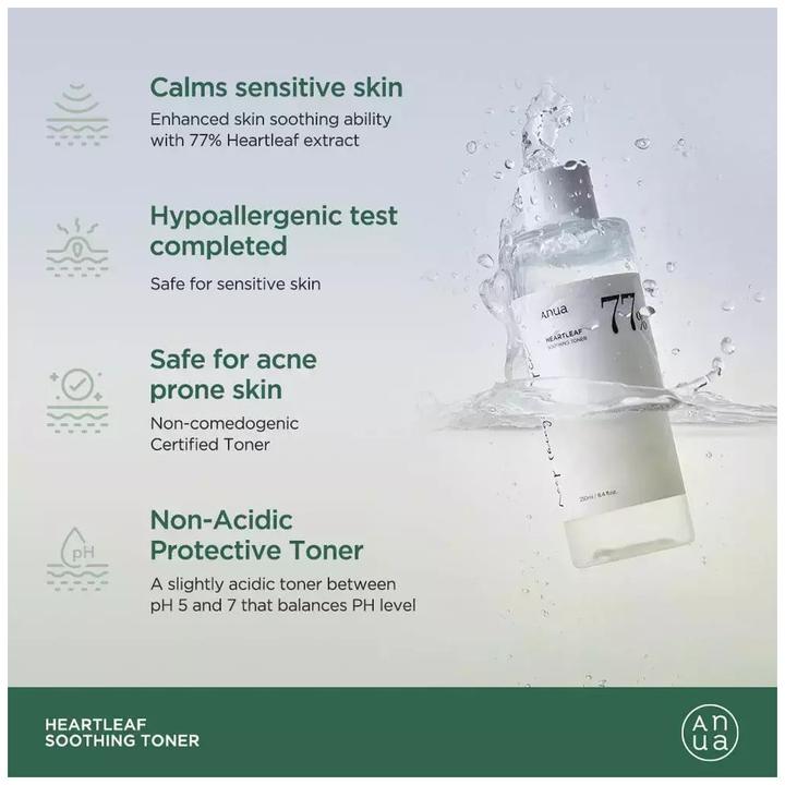 Immagine prodotto Anua Heartleaf 77% Soothing Toner (Acqua tonica, 250 ml)