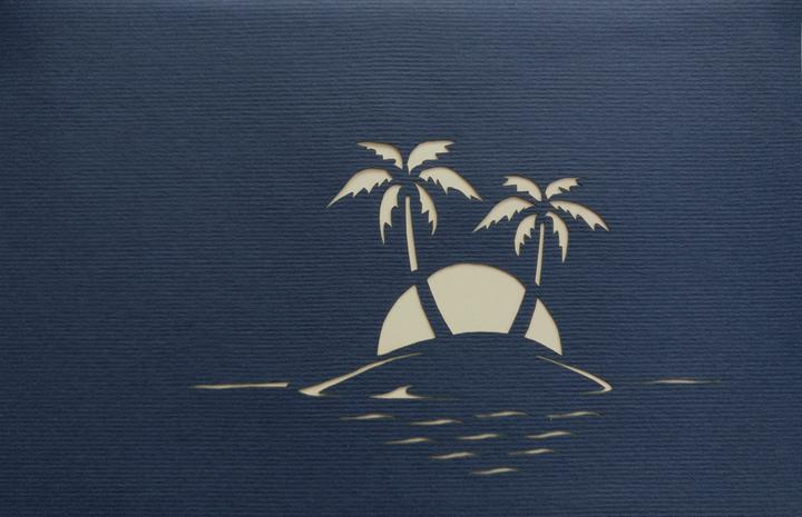 Produktbild Hervorragend 3D Pop-up Palme auf Insel blau (1 Stk.)