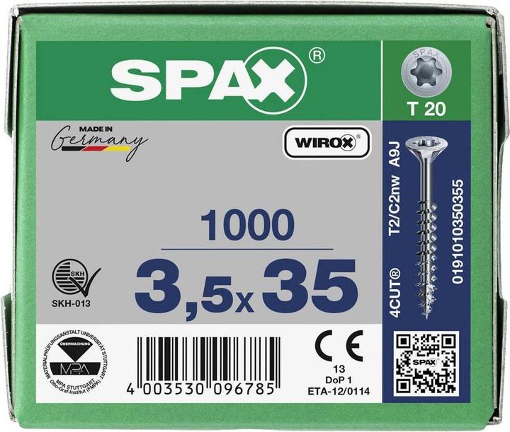 Immagine prodotto Spax Viti per truciolare SK T15 3,5x35 mm (1000 Viti per pezzo)