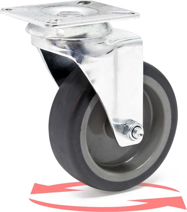 Produktbild Wiltec Lenkrollen Set 4x Transportrolle o. Bremse 100mm Möbelrolle 80kg