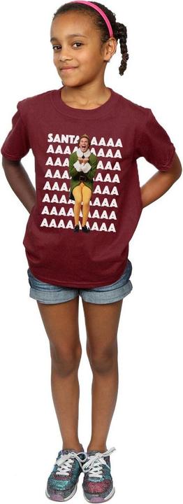 Actual product image Elf Girls Buddy Santa Scream Cotton T-Shirt (128)