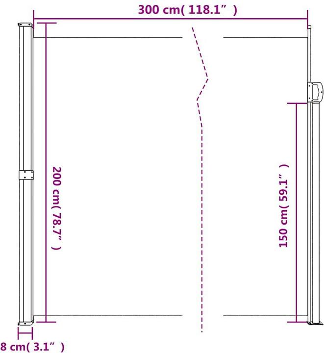 Actual product image VidaXL Extendable side awning (2 m)