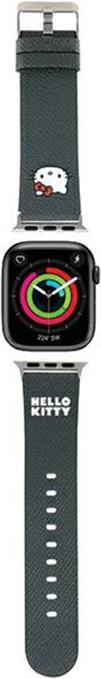 Actual product image Hello Kitty Pasek HKAWMPGKHK Apple Watch 38/40/41mm czarny/black strap Kitty Head (Eco-friendly leather)