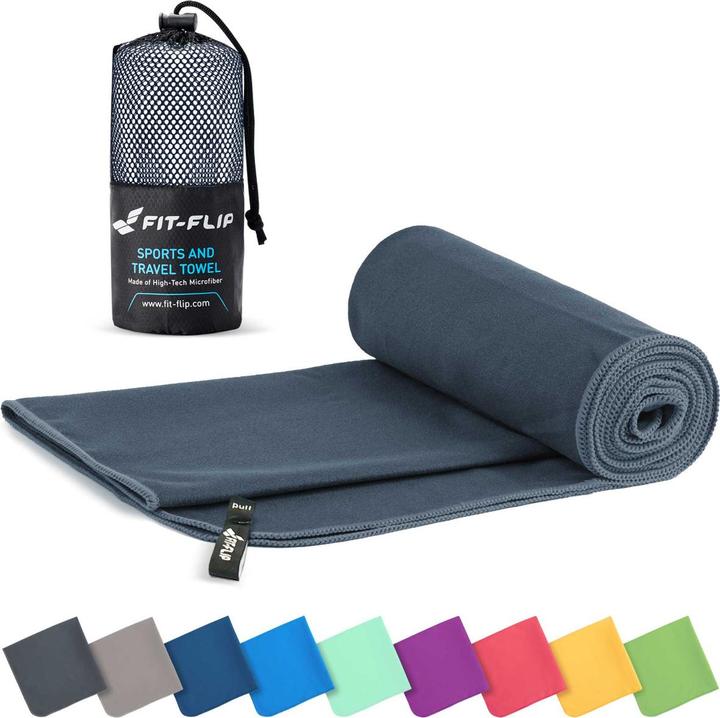 Fit-Flip Mikrofaser Handtuch schnelltrocknend mit Tasche 40x80cm (40 x 80 cm)