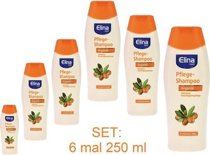 Elina med Arganöl Shampoo 250ml für intensive Feuchtigkeit (250 ml, Flüssiges Shampoo)