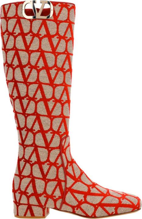 Valentino Garavani Canvas Logo Boots