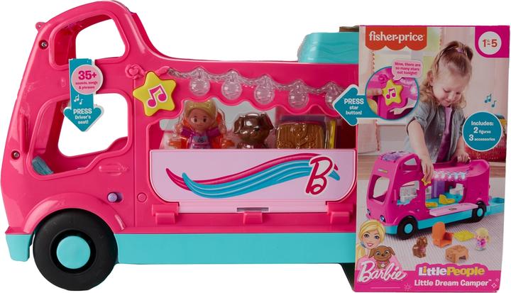 Image du produit Fisher-Price Little People Barbie Little Dreamcamper Set de jeu avec lumières et sons, 2 figurines (85)