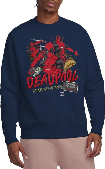Actual product image Deadpool Unisex Adult Attitude Sweatshirt (M)
