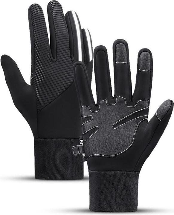 Actual product image Hurtel Insulated, non-slip sports phone gloves (size L) - black (L)