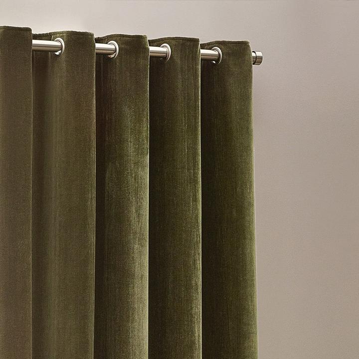 Actual product image Yard Chenille Velvet Eyelet Curtains (229 x 229 cm)