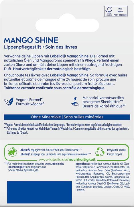 Energie-Label Labello Mango Shine Lip (Pflegestift)