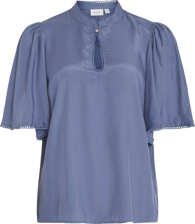 Vila High Neck Oberteil mit kurzen Ärmeln